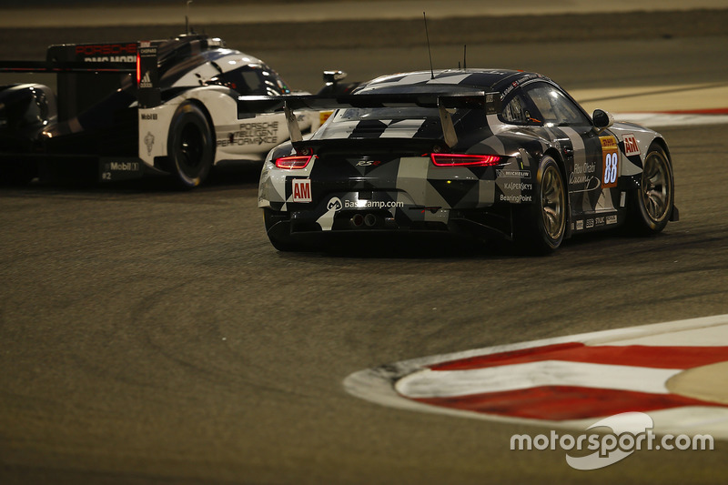 #88 Proton Racing Porsche 911 RSR: Khaled Al Qubaisi, David Heinemeier Hansson, Patrick Long, #2 Porsche Team Porsche 919 Hybrid: Romain Dumas, Neel Jani, Marc Lieb