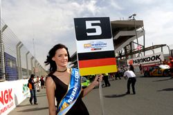 Grid girl of #5 Belgian Audi Club WRT Audi R8 LMS: Mohammed Bin Saud Al Saud, Mohammed Bin Faisal Al