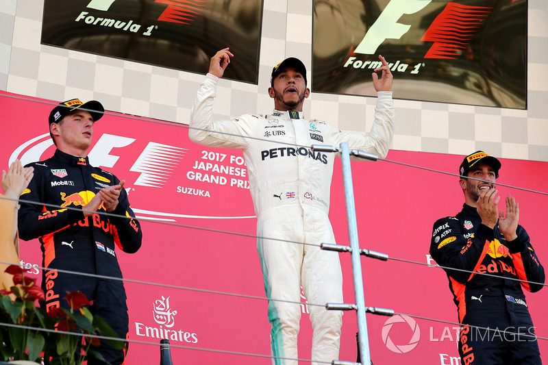 2017: 1. Lewis Hamilton, 2. Max Verstappen, 3. Daniel Ricciardo
