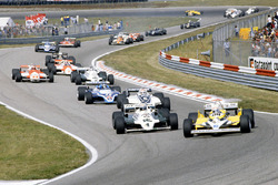 René Arnoux, Renault RE30, Alan Jones, Williams FW07C-Ford Cosworth, Nelson Piquet Brabham, BT49C-Ford Cosworth, Jacques Laffite, Ligier JS17-Matra