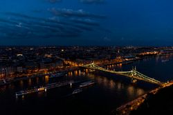 A view of Budapest at dusk