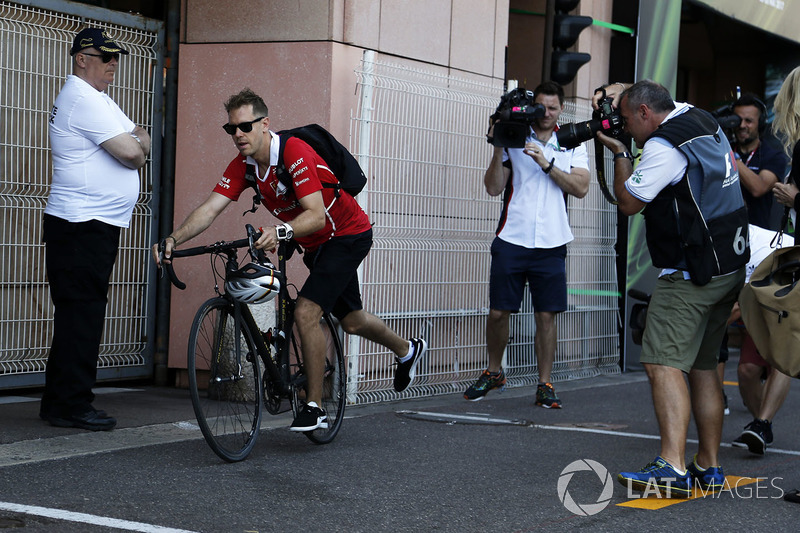 Sebastian Vettel, Ferrari on a bike
