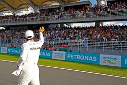 Pole man Lewis Hamilton, Mercedes AMG F1, celebrates