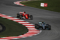Valtteri Bottas, Mercedes-Benz F1 W08 and Sebastian Vettel, Ferrari SF70H