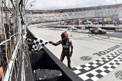 Race winner Erik Jones, Joe Gibbs Racing Toyota