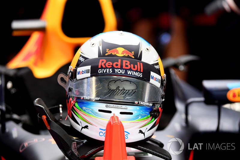The helmet of Daniel Ricciardo, Red Bull Racing