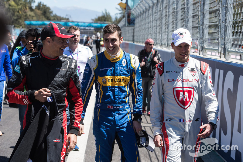 Sébastien Buemi, Renault e.Dams, Loic Duval, Dragon Racing y Stéphane Sarrazin, Venturi