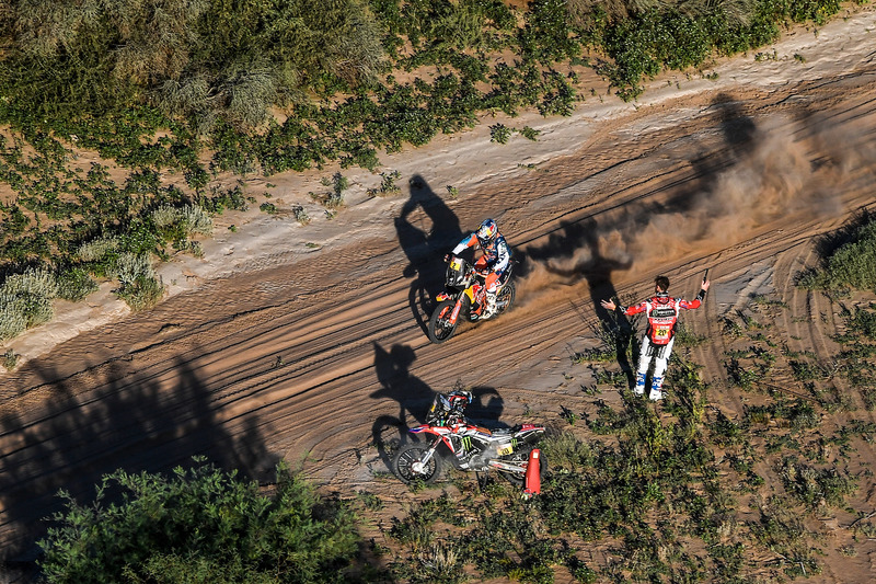 #20 Monster Energy Honda Team Honda: Ricky Brabec, #2 Red Bull KTM Factory Racing KTM: Matthias Walkner
