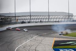 Kyle Larson, Chip Ganassi Racing, Chevrolet Camaro Credit One Bank spins after contact with Kyle Busch, Joe Gibbs Racing, Toyota Camry Skittles Red White & Blue