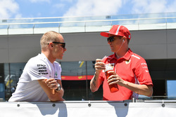 Valtteri Bottas, Mercedes-AMG F1 and Kimi Raikkonen, Ferrari on the drivers parade