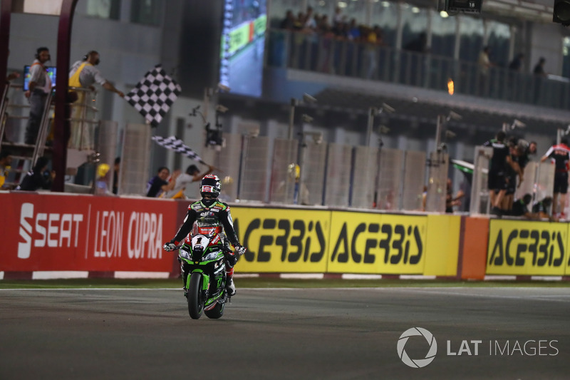 Bandiera a scacchi per Jonathan Rea, Kawasaki Racing