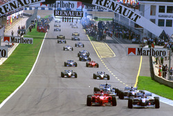 Jacques Villeneuve, Williams FW19 tijdens de opwarmronde
