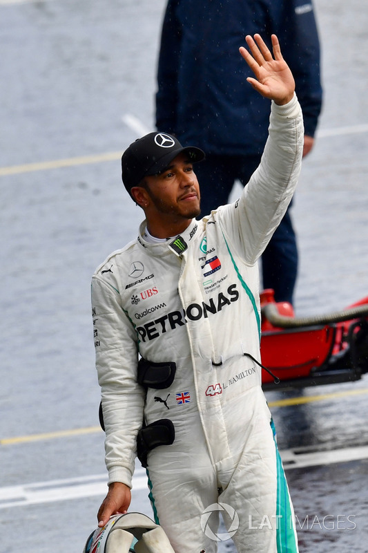 Lewis Hamilton, Mercedes-AMG F1 celebrates in parc ferme