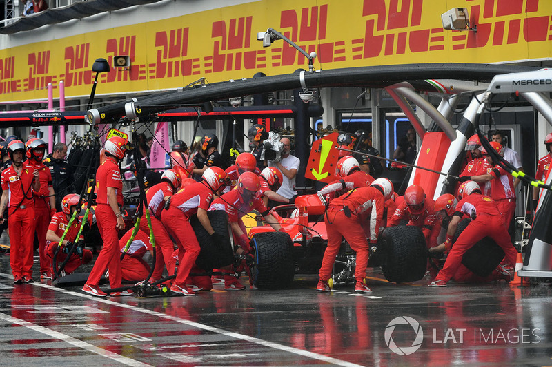 Sebastian Vettel, Ferrari SF71H pit stop