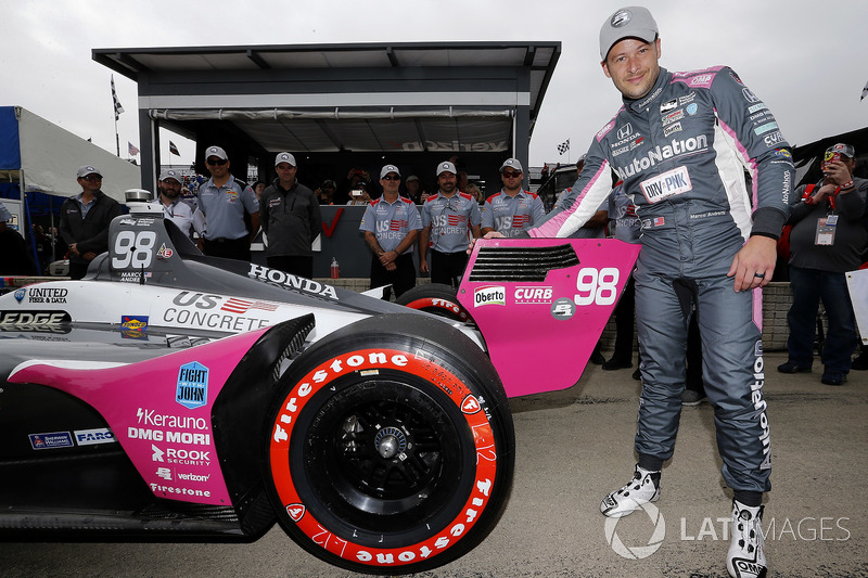 Marco Andretti, Herta - Andretti Autosport Honda celebrates winning the Verizon P1 Pole Award