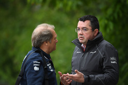 Robert Fernley, Force India F1 Team Deputy Team Principal and Eric Boullier, McLaren Racing Director