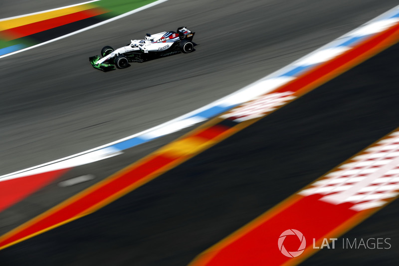 Lance Stroll, Williams FW41, with aero paint