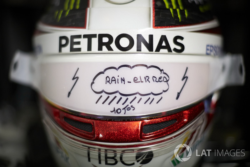 El casco de Lewis Hamilton, Mercedes AMG F1