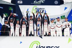 Podium: race winners Anthony Davidson, Sébastien Buemi, Kazuki Nakajima, Toyota Gazoo Racing, second place Mike Conway, Kamui Kobayashi, Jose Maria Lopez, Toyota Gazoo Racing, thrid place Neel Jani, Andre Lotterer, Nick Tandy, Porsche Team