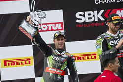 Le deuxième, Jonathan Rea, Kawasaki Racing Team sur le podium