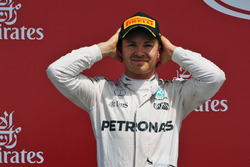 Nico Rosberg, Mercedes AMG F1 celebrates his second position on the podium