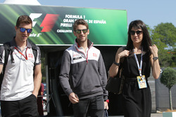 Romain Grosjean, Haas F1 Team with his wife Marion Jolles Grosjean