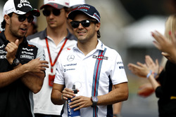 Felipe Massa, Williams Martini Racing with Sergio Perez, Force India, in the drivers parade