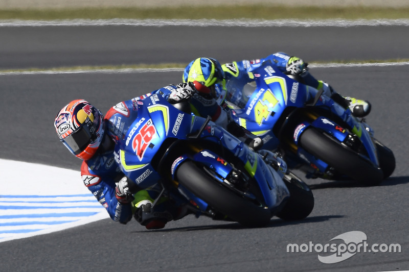 Maverick Viñales, Team Suzuki Ecstar MotoGP; Aleix Espargaro, Team Suzuki Ecstar MotoGP