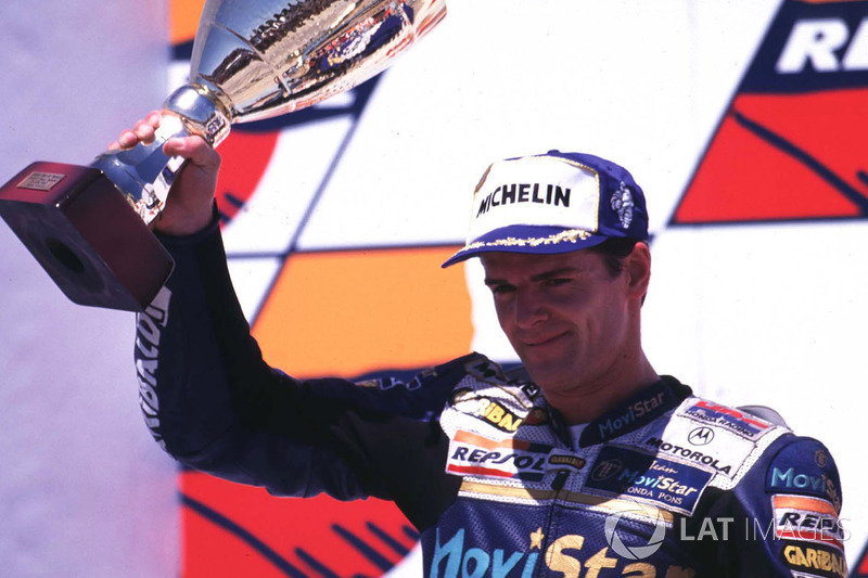 Podium: second place Carlos Checa, Honda