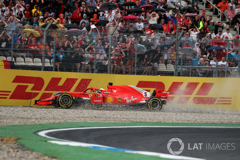 Sebastian Vettel, Ferrari SF71H crashes out of the race