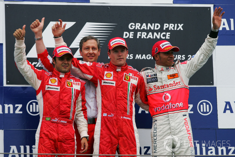 Massa, Raikkonen e Hamilton