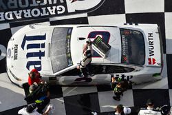 Brad Keselowski, Team Penske Ford Fusion celebrates his win