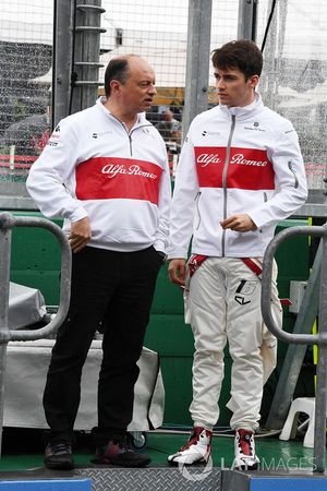 Frederic Vasseur, Sauber, Team Principal et Charles Leclerc, Sauber