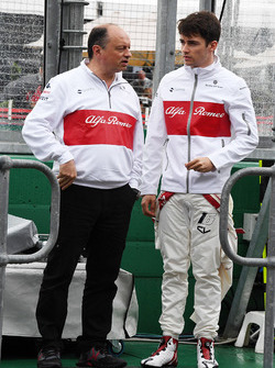 Frederic Vasseur, Sauber, Team Principal et Charles Leclerc, Sauber