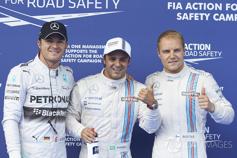 Pole: Massa, Williams F1, 2. Valterri Bottas, Williams F1, 3. Nico Rosberg, Mercedes AMG