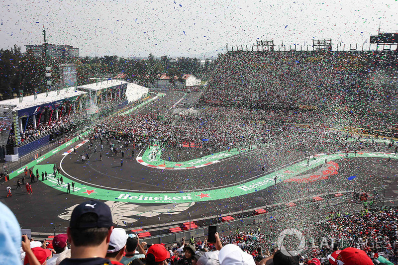 Fans and post race celebration