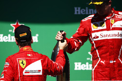 Podium: winner Sebastian Vettel, Ferrari, third place Kimi Raikkonen, Ferrari
