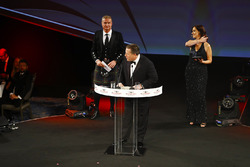 Zak Brown, Executive Director, McLaren Technology Group, on stage with David Coulthard and Lee McKen