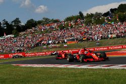 Sebastian Vettel, Ferrari SF71H leads Kimi Raikkonen, Ferrari SF71H