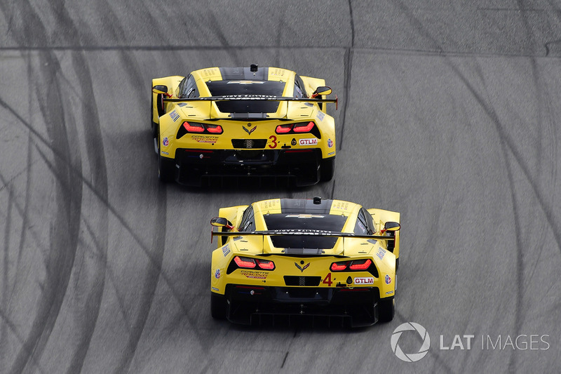 #3 Corvette Racing Chevrolet Corvette C7.R, GTLM: Antonio Garcia, Jan Magnussen, Mike Rockenfeller, #4 Corvette Racing Chevrolet Corvette C7.R, GTLM: Oliver Gavin, Tommy Milner, Marcel Fassler