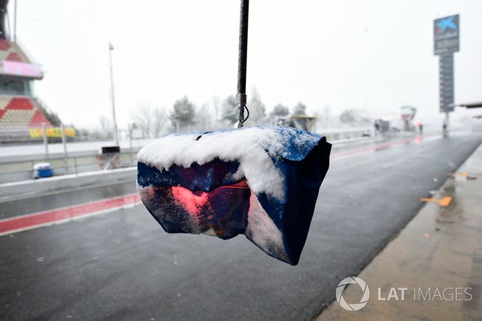 Nieve en el Circuit de Barcelona Catalunya