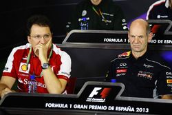 Nicholas Tombazis, Ferrari Chief Designer and Adrian Newey, Red Bull Racing Chief Technical Officer in the Press Conference