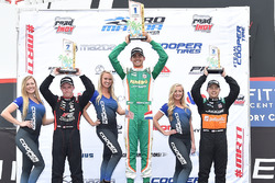 Podium: race winner Rinus van Kalmthout, second place Parker Thompson, third place Robert Megennis