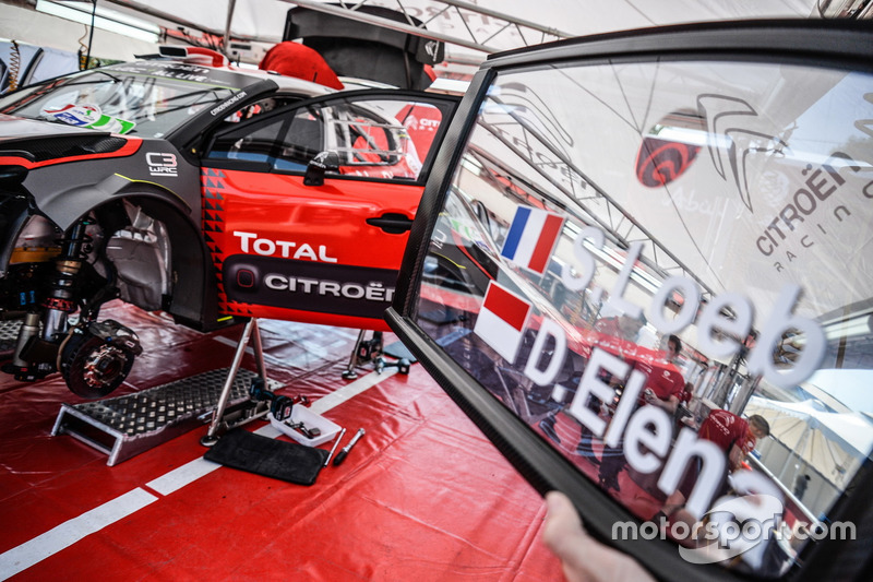 The car of Sébastien Loeb , Daniel Elena, Citroën World Rally Team Citroën C3 WRC