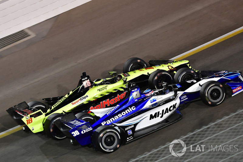 Sébastien Bourdais, Dale Coyne Racing with Vasser-Sullivan Honda, Takuma Sato, Rahal Letterman Lanigan Racing Honda