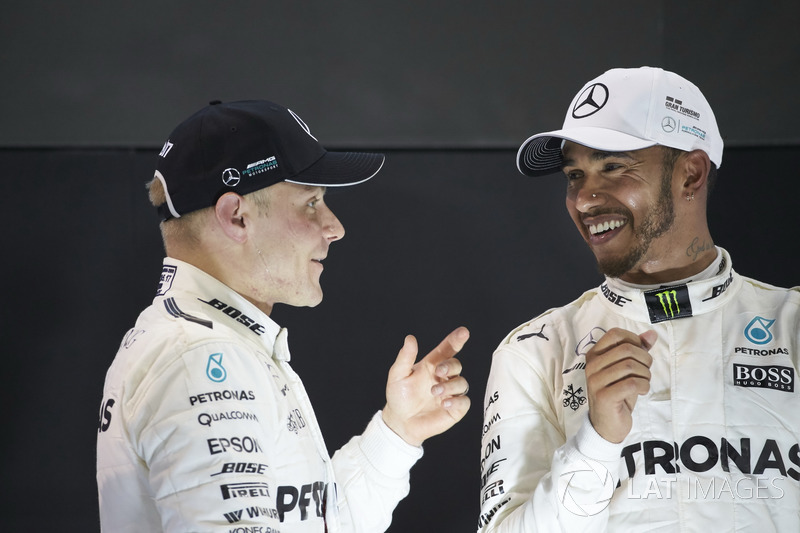 Podium: Race winner Valtteri Bottas, Mercedes AMG F1, second place Lewis Hamilton, Mercedes AMG F1