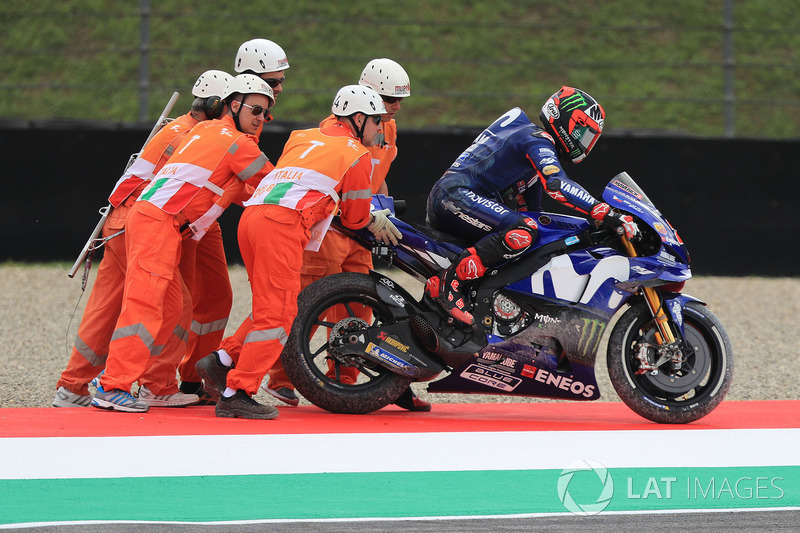 Maverick Viñales, Yamaha Factory Racing after crash