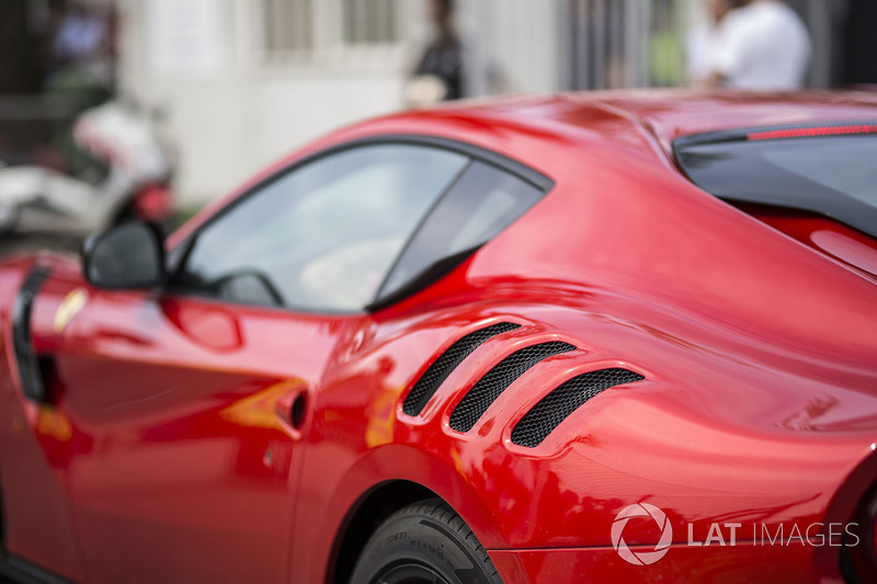 Kimi Raikkonen, Ferrari arrives in the Ferrari F12berlinetta
