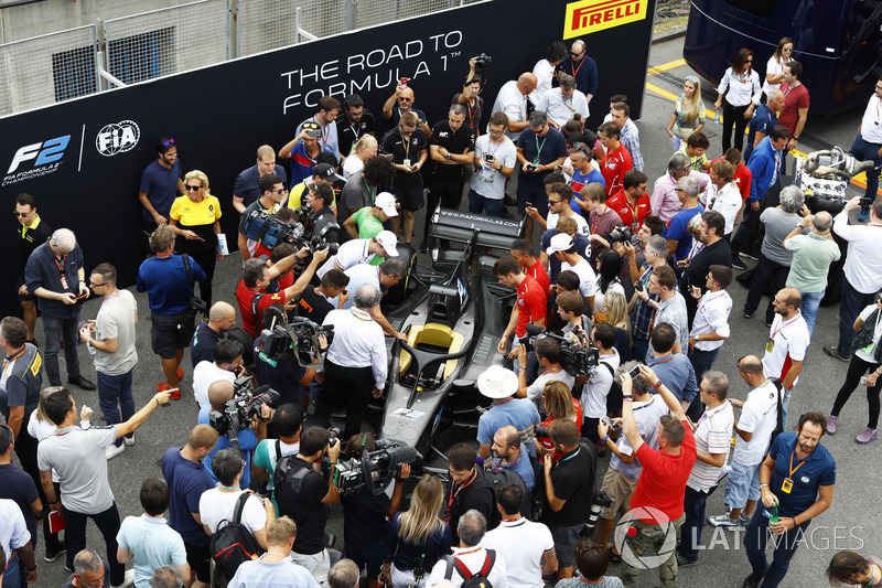 The new 2018 F2 car in the paddock