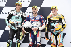 Le poleman Romano Fenati, Marinelli Rivacold Snipers, le second Joan Mir, Leopard Racing, le troisième Gabriel Rodrigo, RBA Racing Team